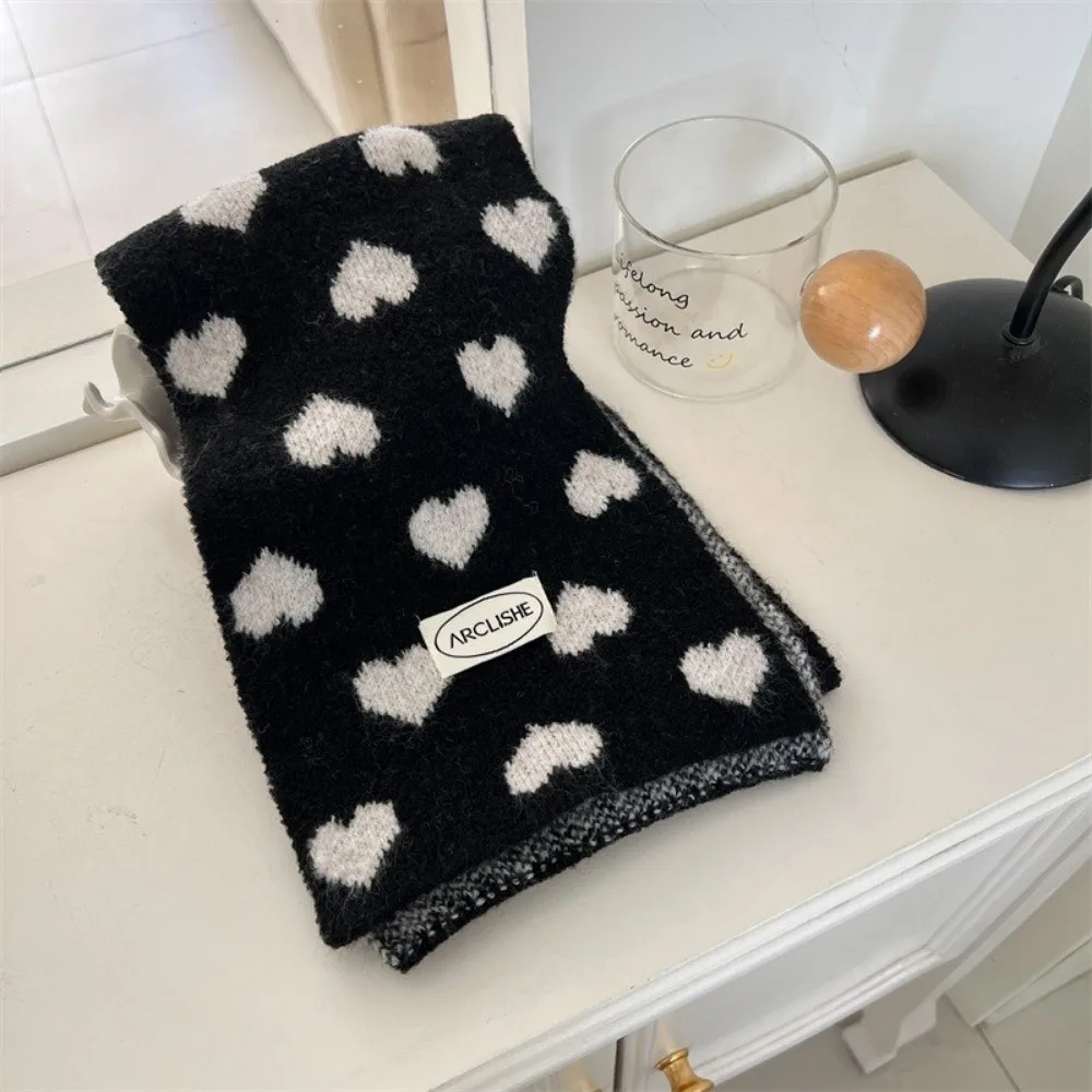 Fashion Autumn Winter Children's Scarves Soft Sweet Heart Knitted Muffler Warm Thick Neckerchief Neck Warmer Scarf