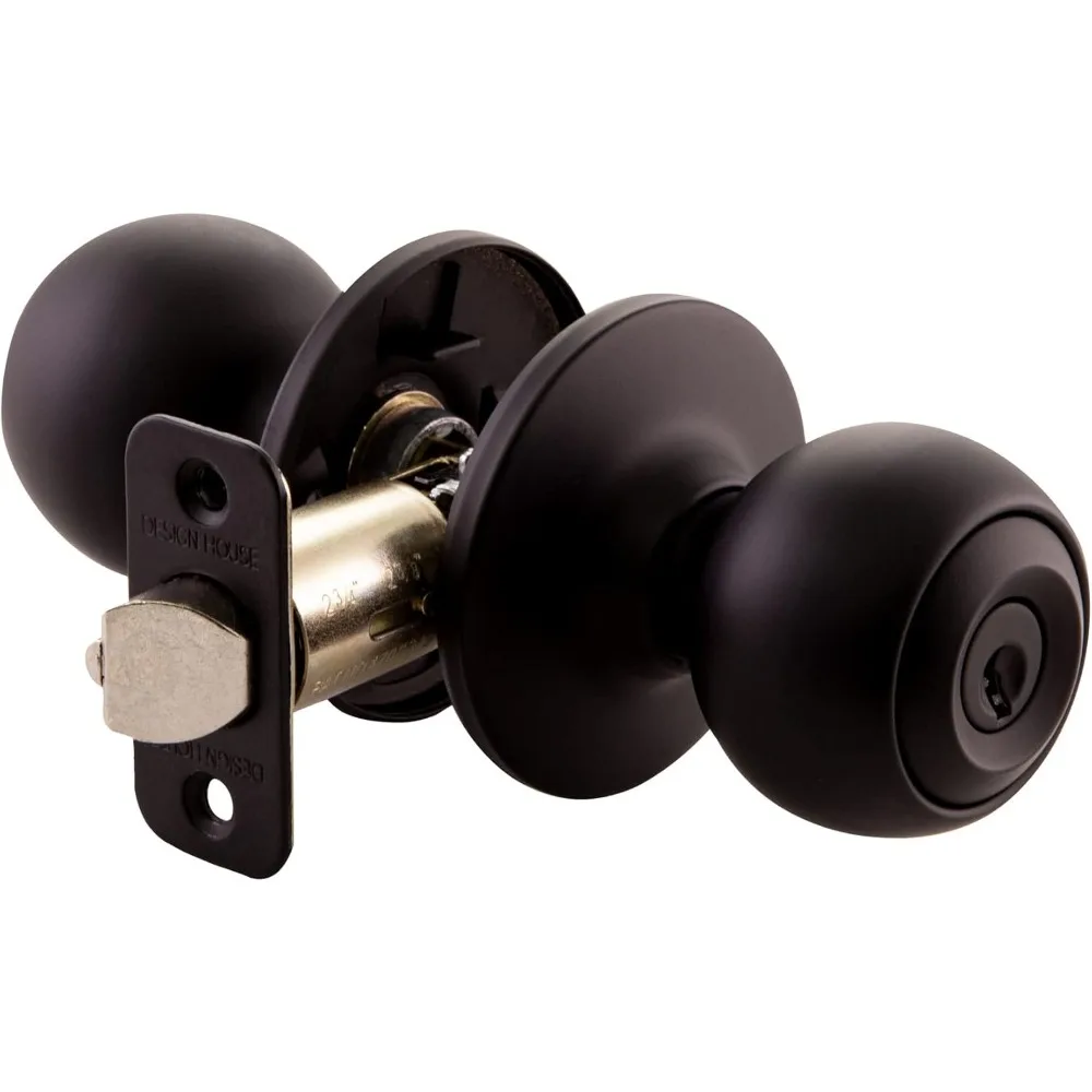

Ball Keyed Entry Door Knob in Matte Black