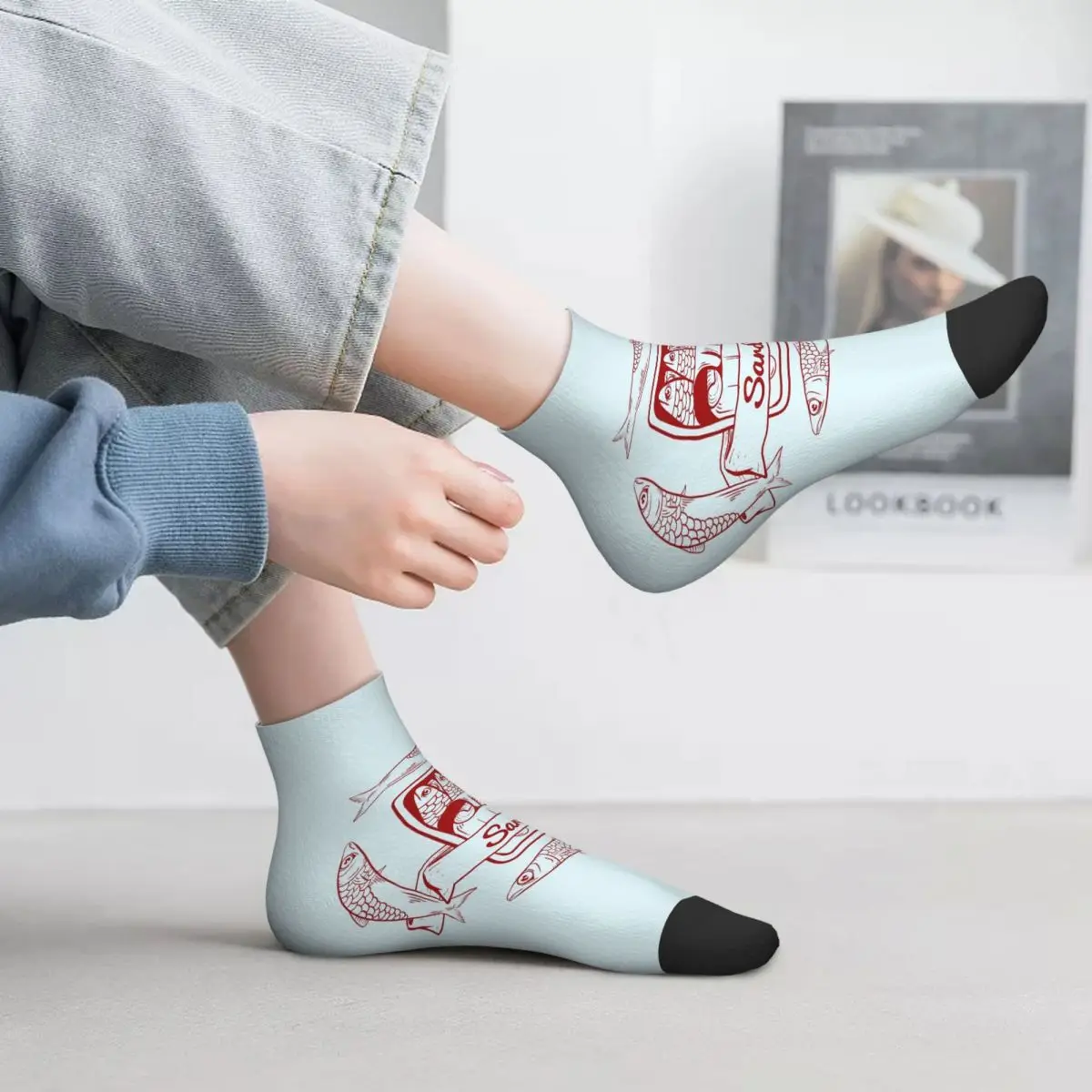 جوارب من القصدير من سردين، جوارب هاراجوكو فائقة النعومة، ملحقات جوارب لجميع المواسم لهدايا للجنسين #1