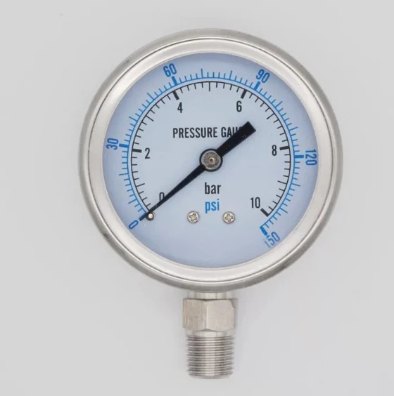 Y60BF -0-1 Bar 1bar 304 Stainless Steel Vacuum Pressure Gauge Ammonia Steam meter High temperature resistance