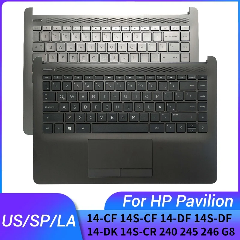 

NEW for HP Pavilion 14-CF 14S-CF 14-DF 14S-DF 14-DK 14S-CR 240 G8 245 G8 246 G8 palmrest upper US/Spanish/Latin laptop keyboard