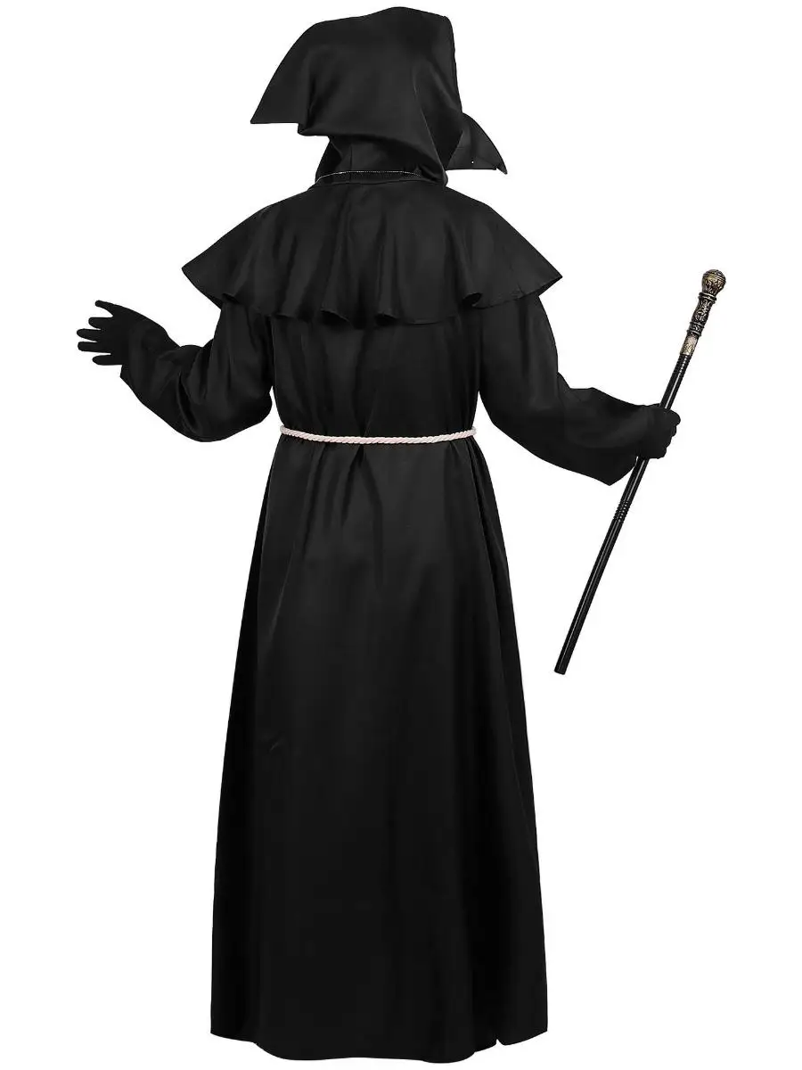 Abito da monaco medievale Costume da prete mago Dio della morte Abito lungo Spettacolo teatrale loween Cosplay Abbigliamento etnico da donna