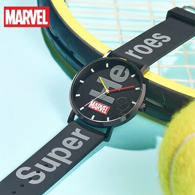 Marvel For Mens Watch Iron Spider Man Captain America Quartz Wristwatch Graffiti Strap Boy Children Student Teenagers New Clock