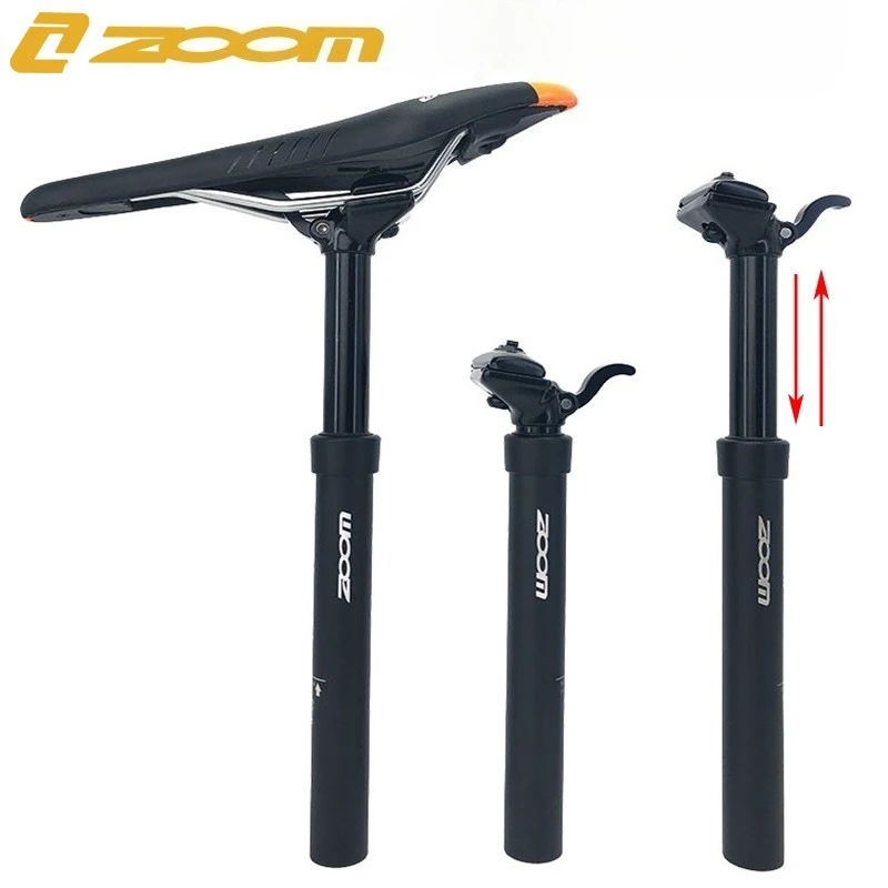 

ZOOM Bike Suspension Seatpost 30.9/31.6*375 MTB Hand Remote Dropper Seatpost Height Adjustable Seat Post 100mm Travel Seat Tube