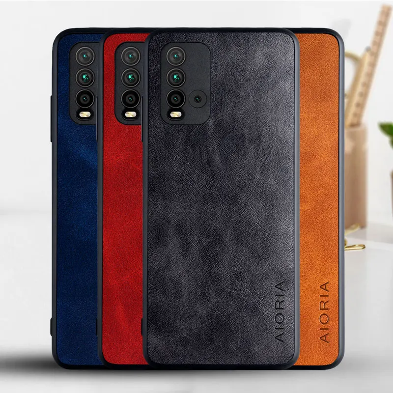 Case for Xiaomi Redmi 9T Funda Luxury Vintage Bark pattern Leather Phone Cover for xiaomi redmi 9t case Coque