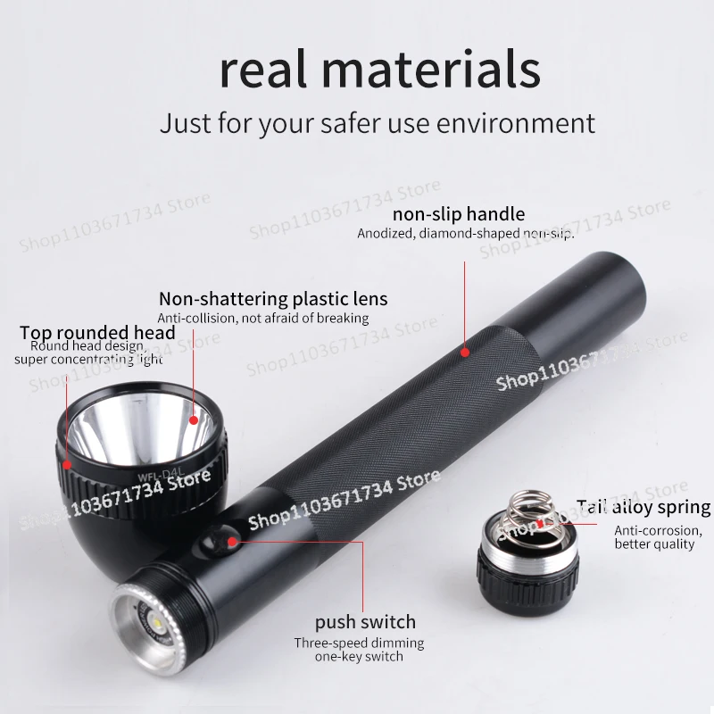 

WASING Explosion-Proof Flashlight LED Aluminum Alloy Rechargeable Flashlight