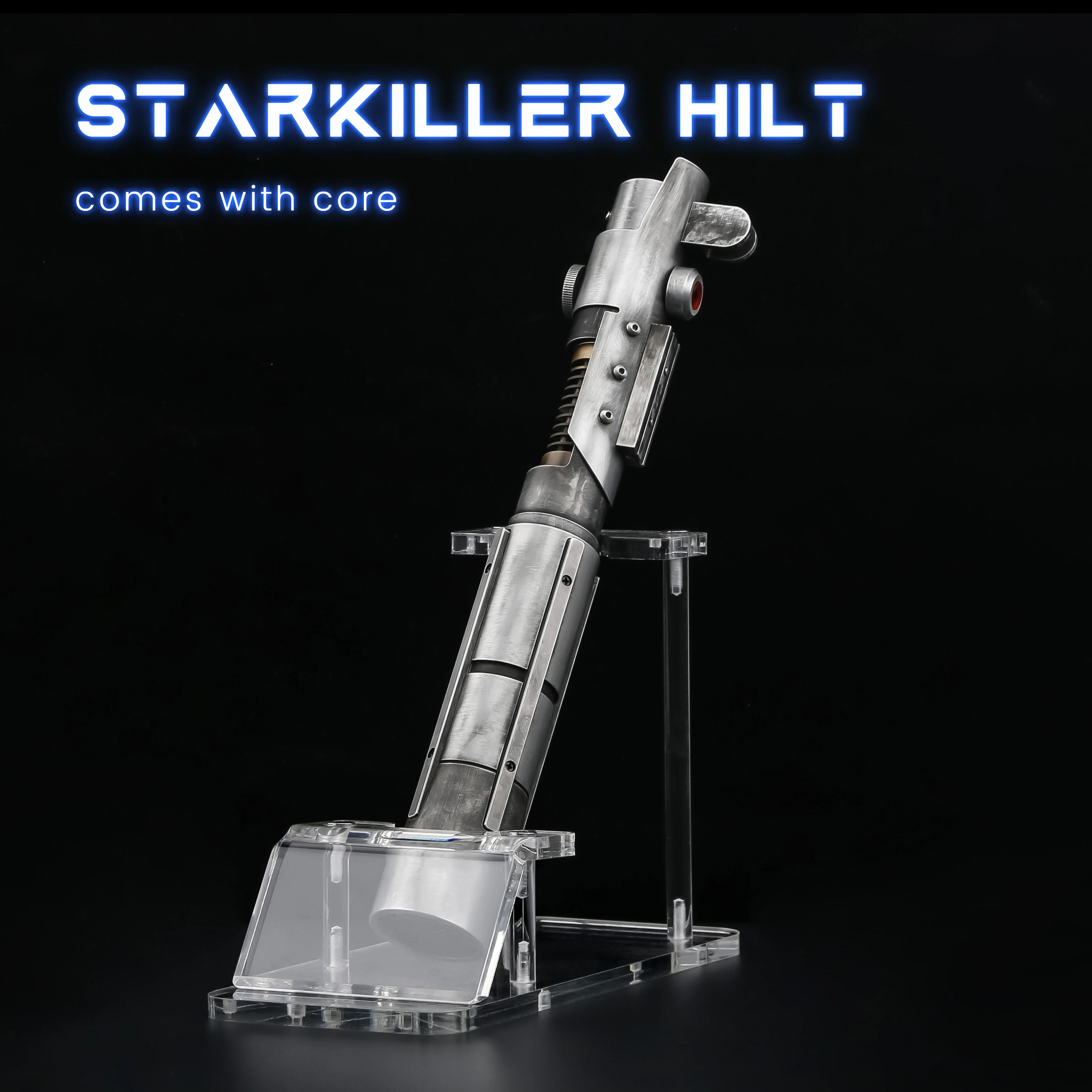 

TXQSABER Starkiller Metal Hilt SK1 Weathered Version Crystal Handle No Blade Cores Optional RGB Neopixel Proffie Bluetooth FOC