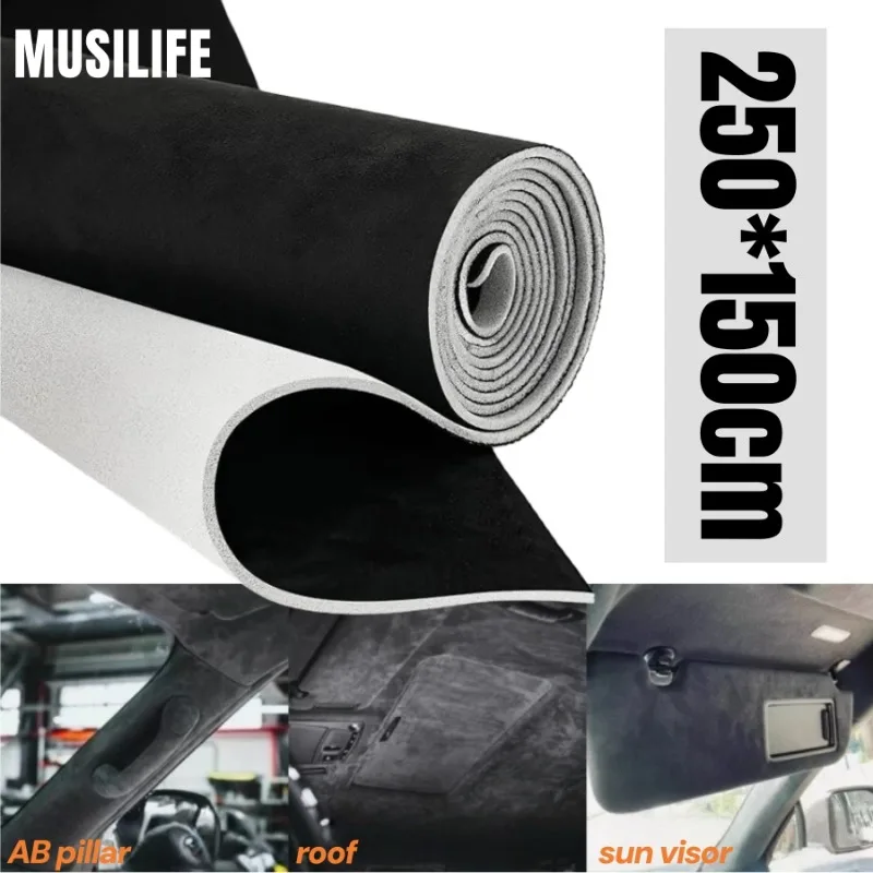 

Suede Car Headliner Fabric with Sponge Backing for Auto Ceiling Renovation Material Car Roof/Upholstery Modification DIY Crafts