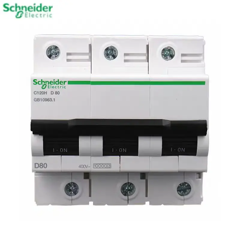 Schneider Electric C120H Air Switch High Current Circuit Breaker - 4P 80A 100A 125A 63A 1P 2P 3P 4P D Type for Electrical Safety