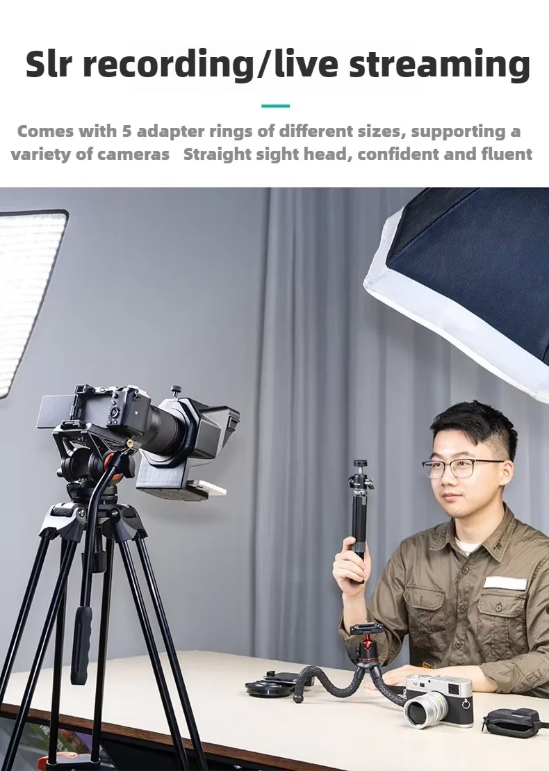 Teleprompter Prompter Live Streaming DSLR Camera Smartphone Teleprompter Live Streaming Video Recording