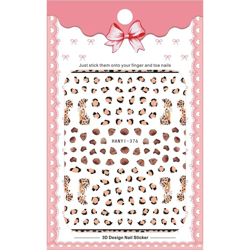 Conjunto de manicure de adesivos de unhas de animais-zebra leopardo impressão alfabeto padrão decoração sliders decalques para entusiastas da beleza