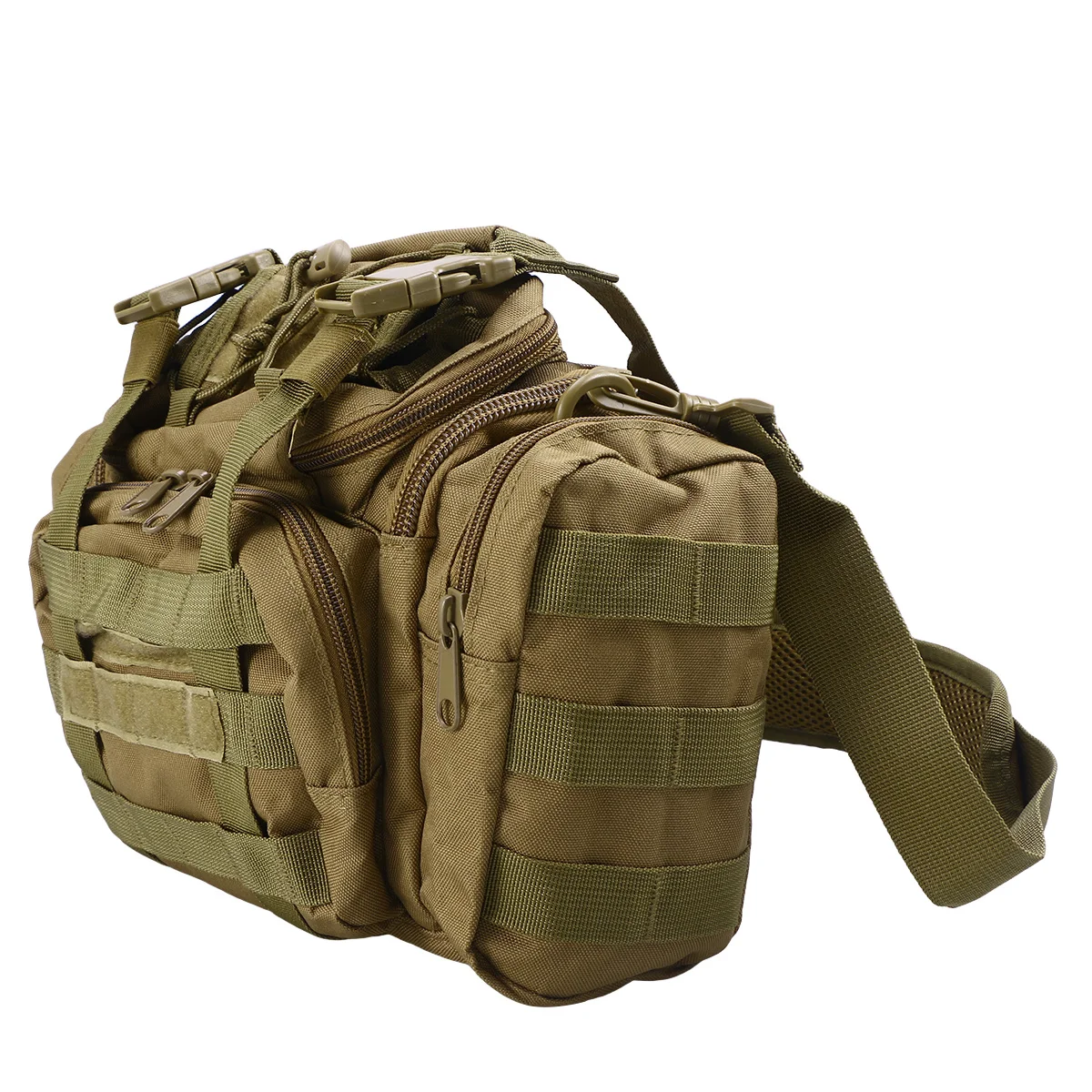 

Large Capacity Gear Multi-Pocket Waterproof Nylon Tackle Satchel Padded Adjustable Shoulder Large Fishing Bag Fishing