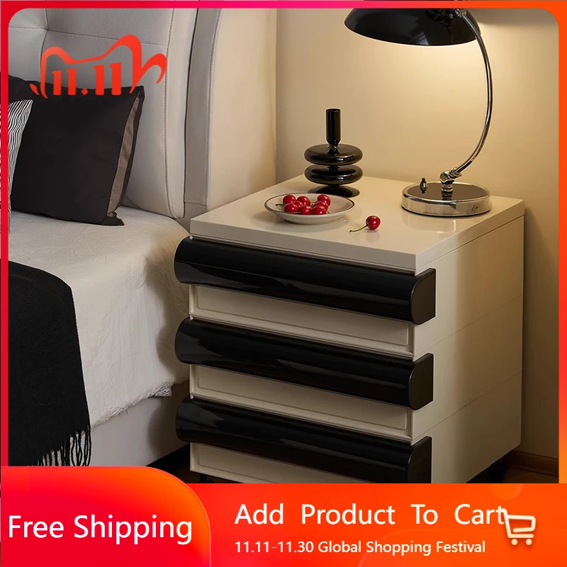 

Librero Organizer Bedside Table Cabinets Storage Modular Space Saving Nightstand Trendy Wood Mesitas De Noche Unique Furniture