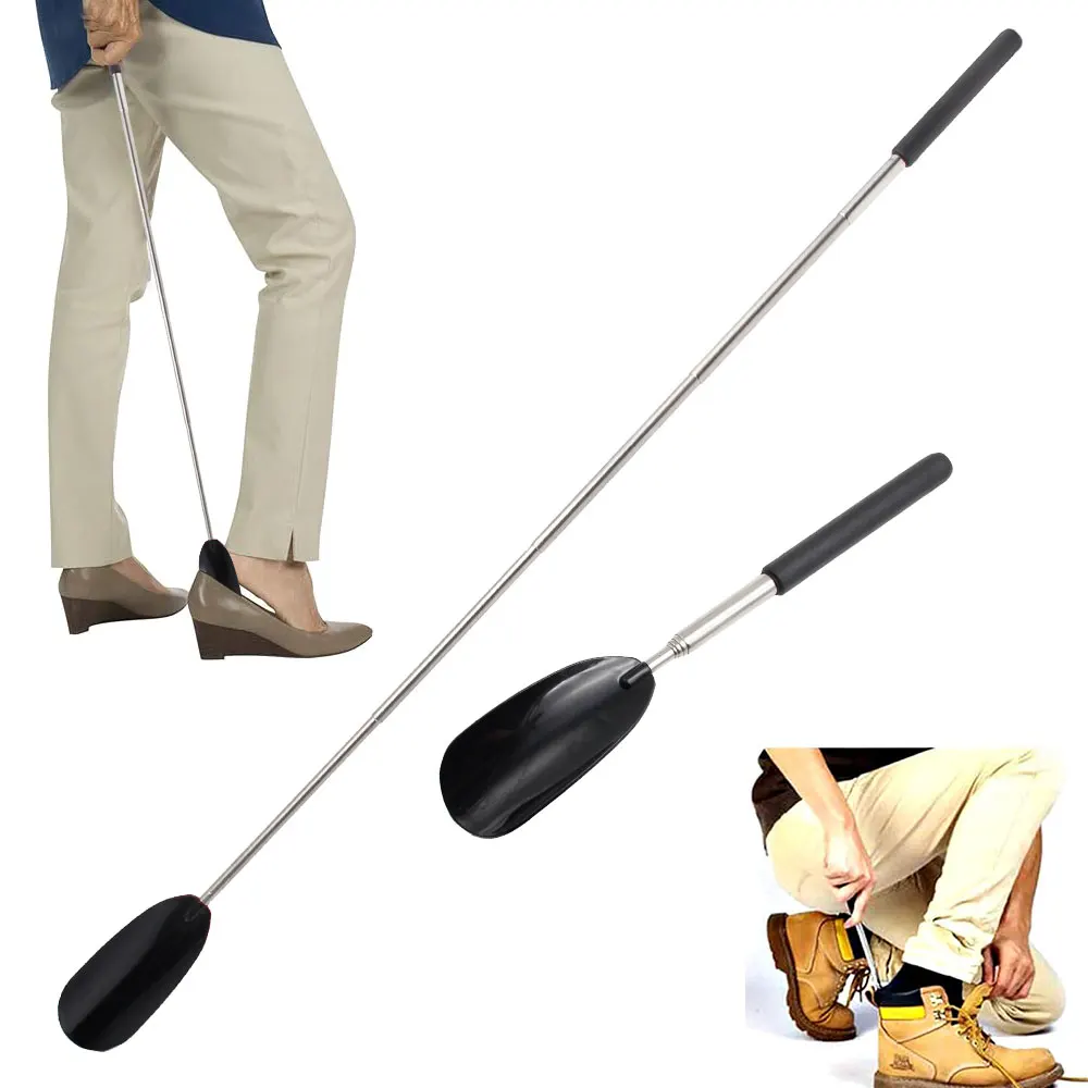 Stainless steel adjustable telescopic shoe puller household elderly pregnant women wear shoes shoe lift deviceazy hand tool