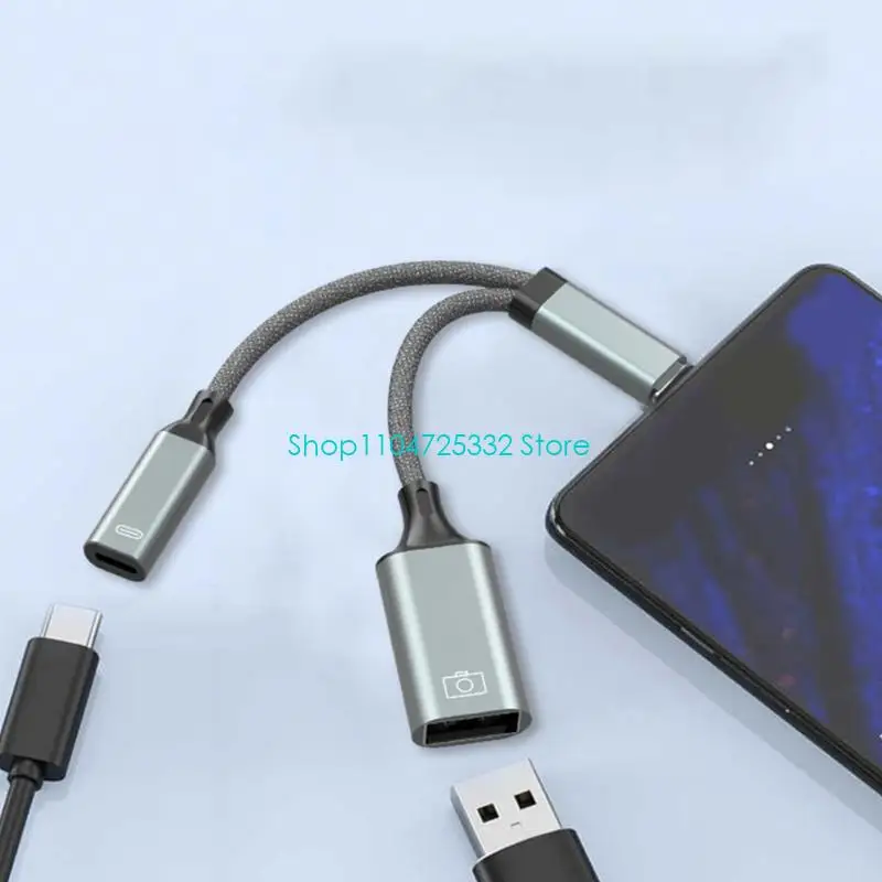 P5EA Braide USB C адаптер-разветвитель для зарядки наушников Быстрая передача данных USB C на наушники и адаптер для зарядки