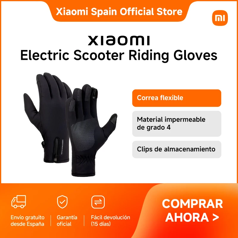 Oficial | Xiaomi Electric Scooter Riding Gloves XL, Correa flexible, Material impermeable de grado 4, Revestimiento antideslizante y duradero