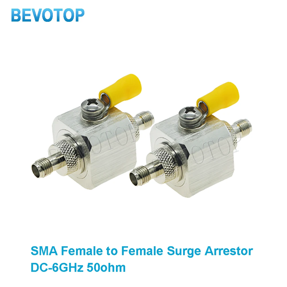 SMA Type Coaxial Lightning Arrester SMA Female to SMA Female 6GHz 50 Ohm Lightning Protector with 90V Gas Tube Surge Arrester