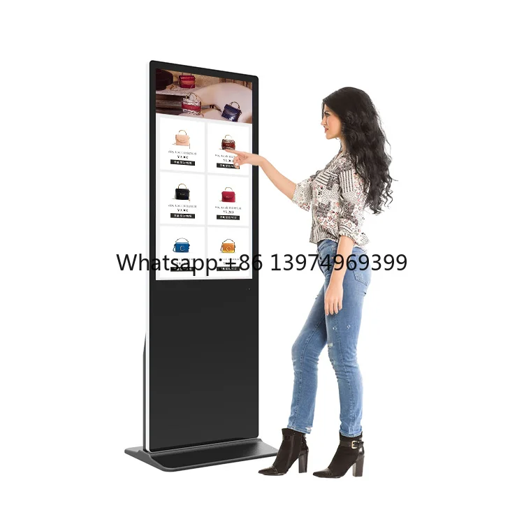43 49 55 65 Inch Android/windows Touch Kiosk Totem LCD Indoor Lcd Screen Floor Stand Vertical Advertising Display