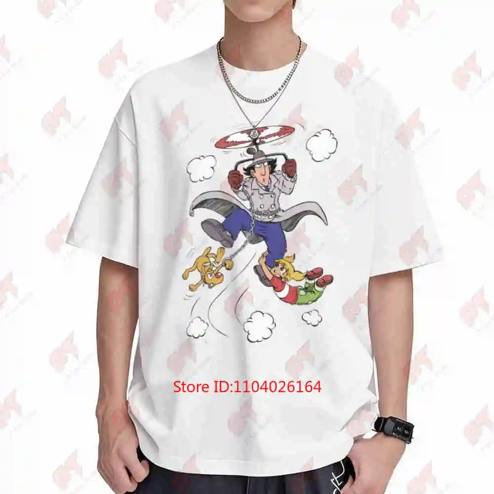 Inspector Gadget Animated Detective Short Sleeve Tee 100% Cotton T-Shirt