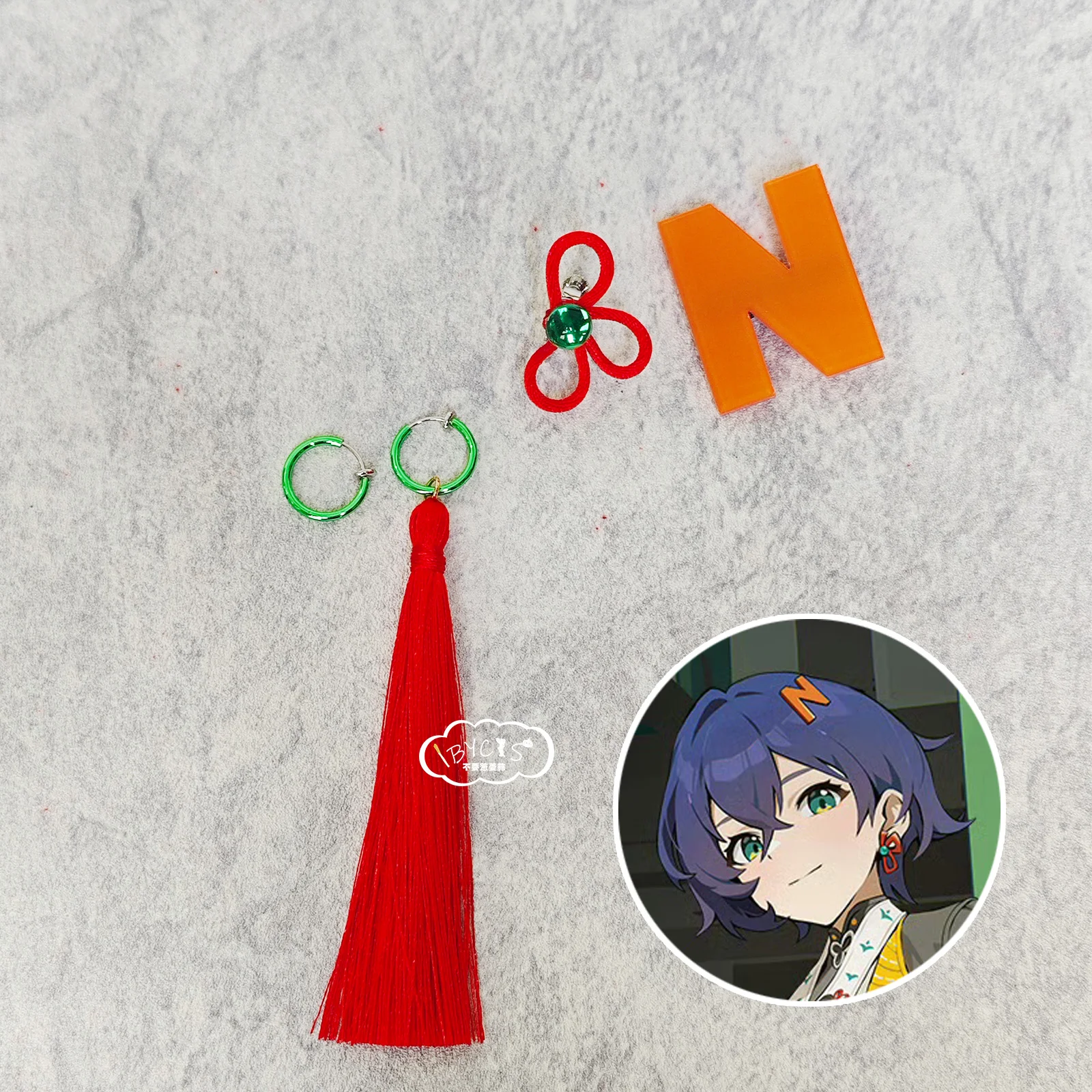 Anime Zenless Zone Zero Belle Cosplay Clip de pelo pendientes Clip de oreja para Mujeres Hombres accesorios de disfraz accesorios de joyería regalo de Halloween