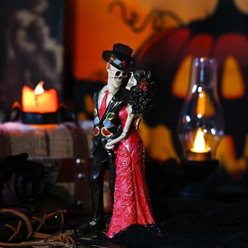 

Хэллоуин Скелет Пара Украшения Креативная Настольная Модель Скульптура Камера Вечеринка Атмосфера Украшения Дома Подарки Игрушки