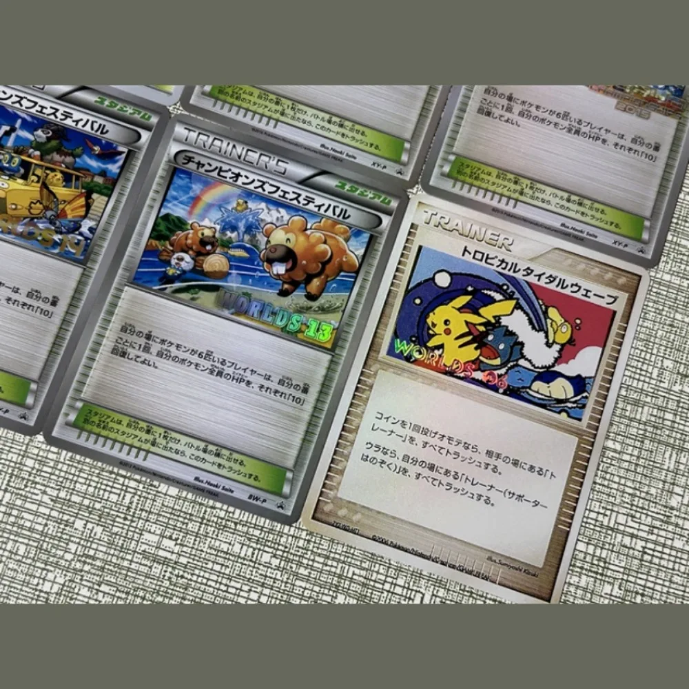 DIY Self Made Pokemons Pikachu PTCG Competition Flash Card Anime Color Flash Peripheral Game Collection Card Holiday Gift