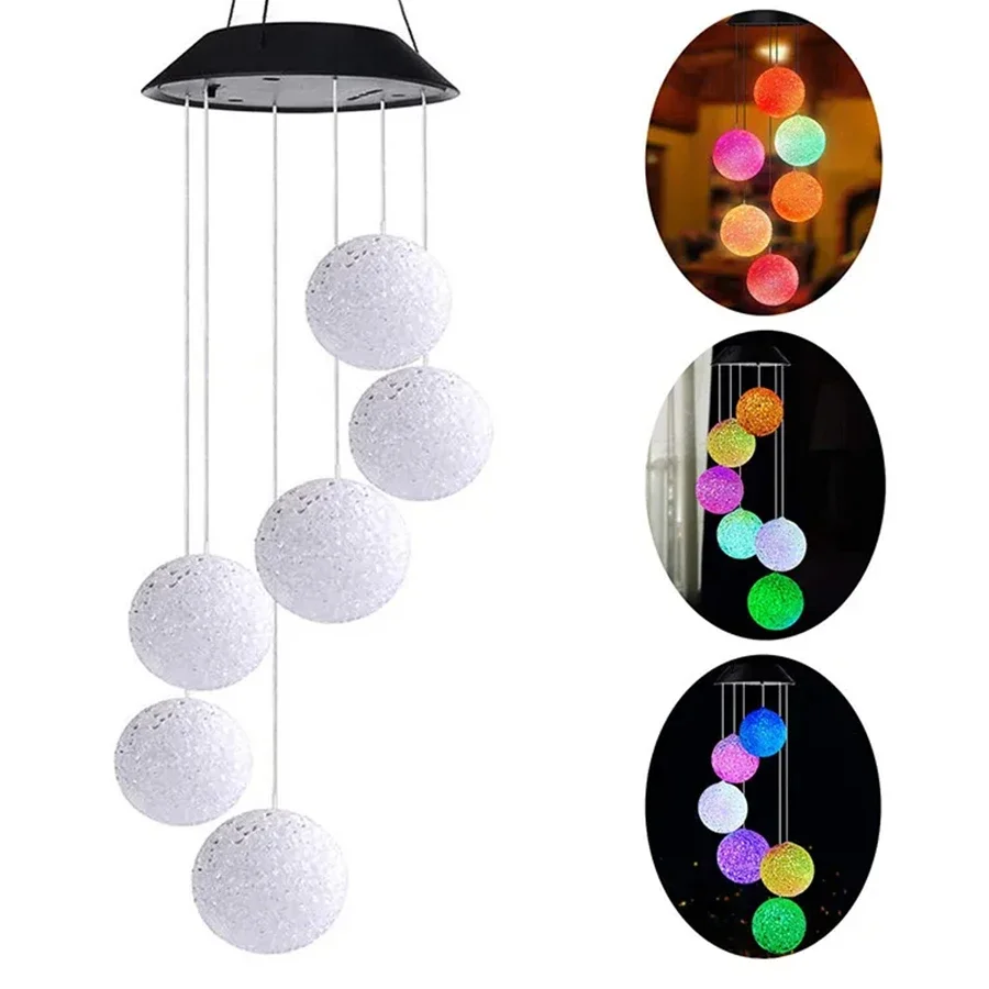 led solar powered outdoor bola redonda wind chime lampada jardim gramado paisagem ferias luz decoracao lanterna 01