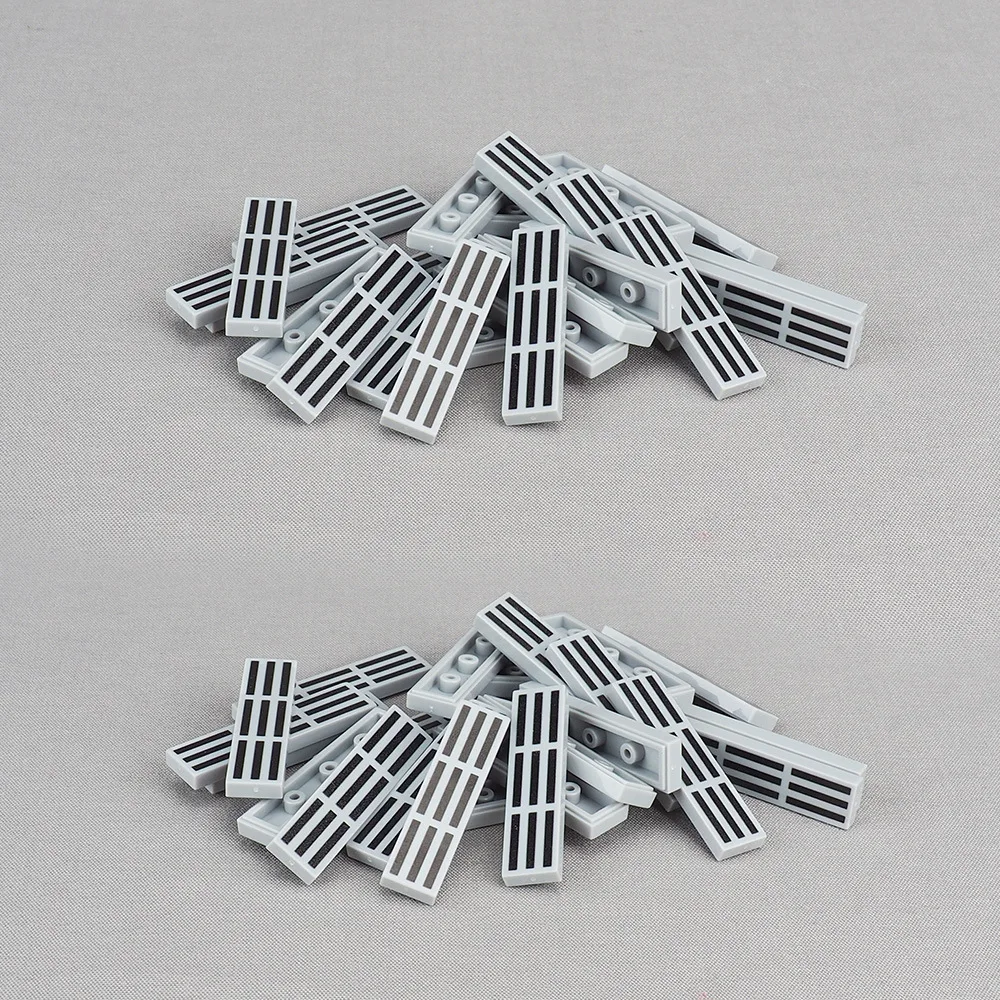 MOC 10PCS Printed 2431 Black Grid Line Pattern Building Block Kit 2431pb House Castle Particle Idea Toy Children Birthday Gifts