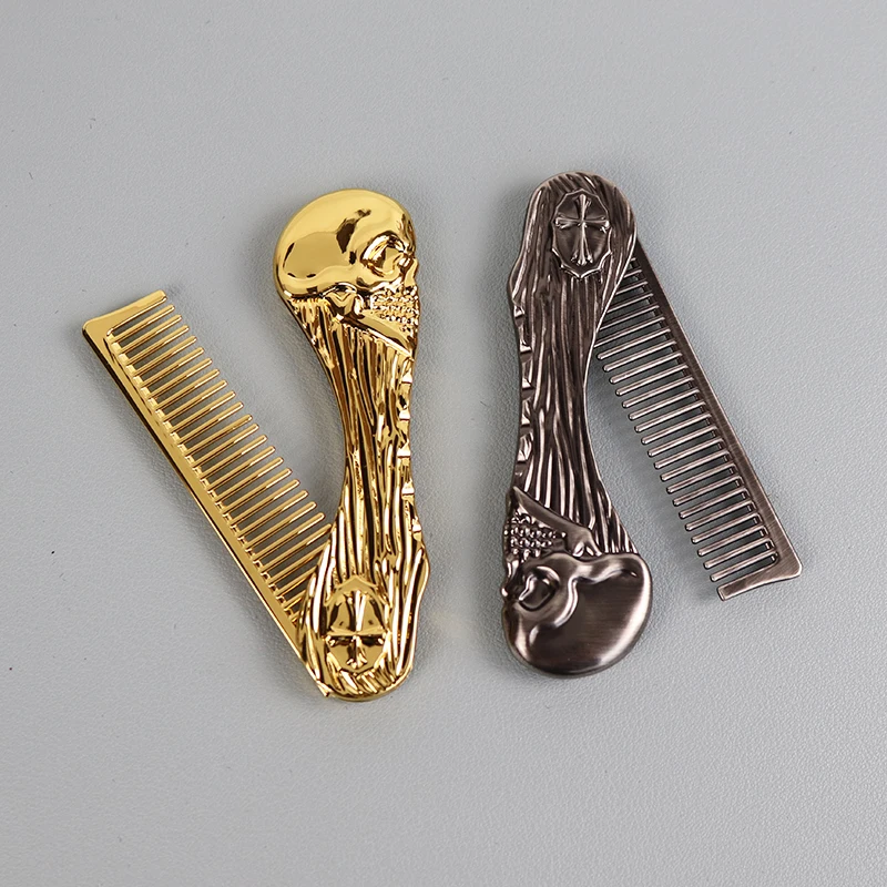 

1pcs portable stainless steel metal beard comb for men's beard styling tool pocket comb hair salon styling
