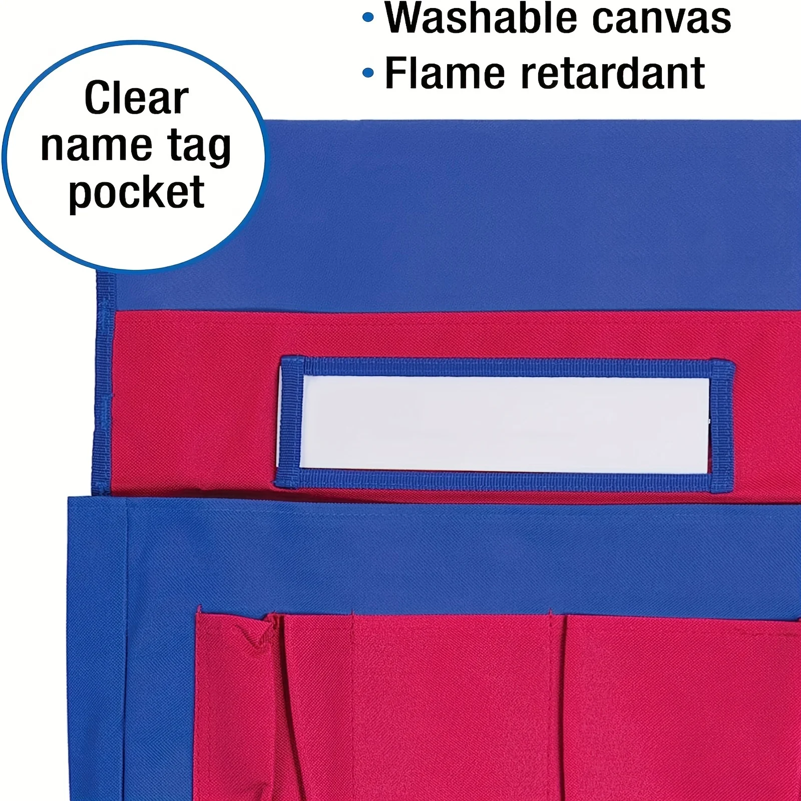 حقيبة معلقة خلفية للكرسي، حقيبة تخزين خلفية للكرسي مع جيب لبطاقة الاسم، حقيبة تخزين خلفية للكرسي، تخزين كيس مقعد كرسي الفصول الدراسية #4