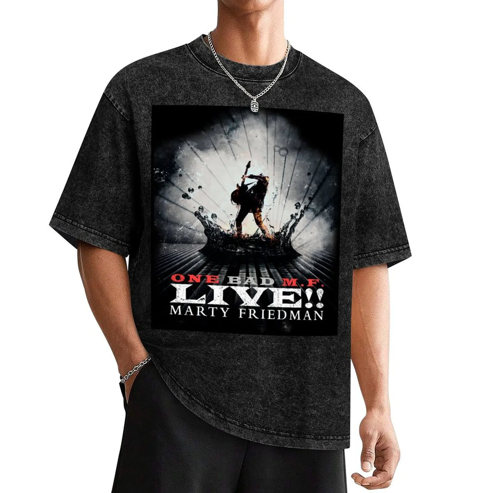 

marty friedman one bad m.f. T-Shirt plus size clothes oversized hippie clothes Aesthetic clothing t shirts for men pack