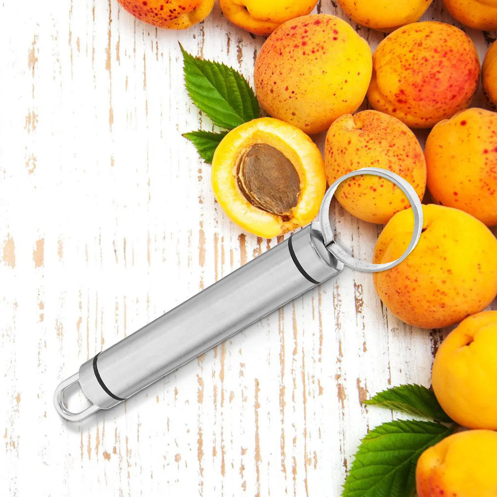 2Pcs Professional Peach Corer Stainless Steel Fruit Core Removing Tool Kitchen Gadget for Home Cooking Time Saving Fruit Coring