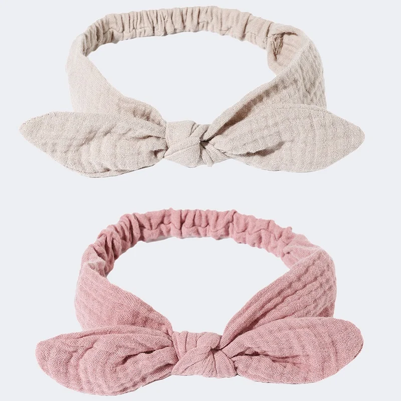 Baby Elastic Hair Bands Girl Headband Kids Cotton Headwear Knot Hair Accessories Soft Toddler Rabbit Ear Turban HB018