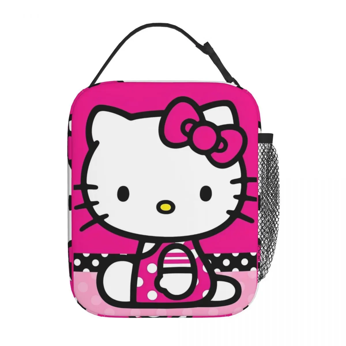 Hello Kitty กระเป๋าเก็บความเย็นกระเป๋าใส่ข้าวกลางวันกันความร้อนลายแมวน่ารัก กระเป๋าใส่อาหารกลางวันกล่องอาหารกลางวันสิริแบบพกพากระเป๋าเก็บอาหารทำงานกลางแจ้ง