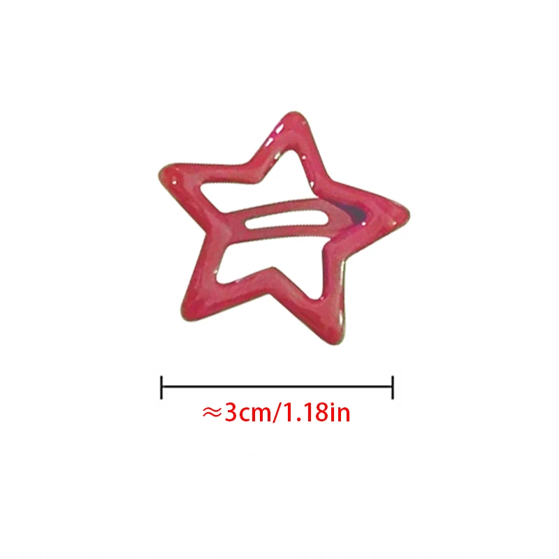 pink cute star hair clips, girl dopamine small clip, bangs side pentagonal star hair clip, children\'s headwear