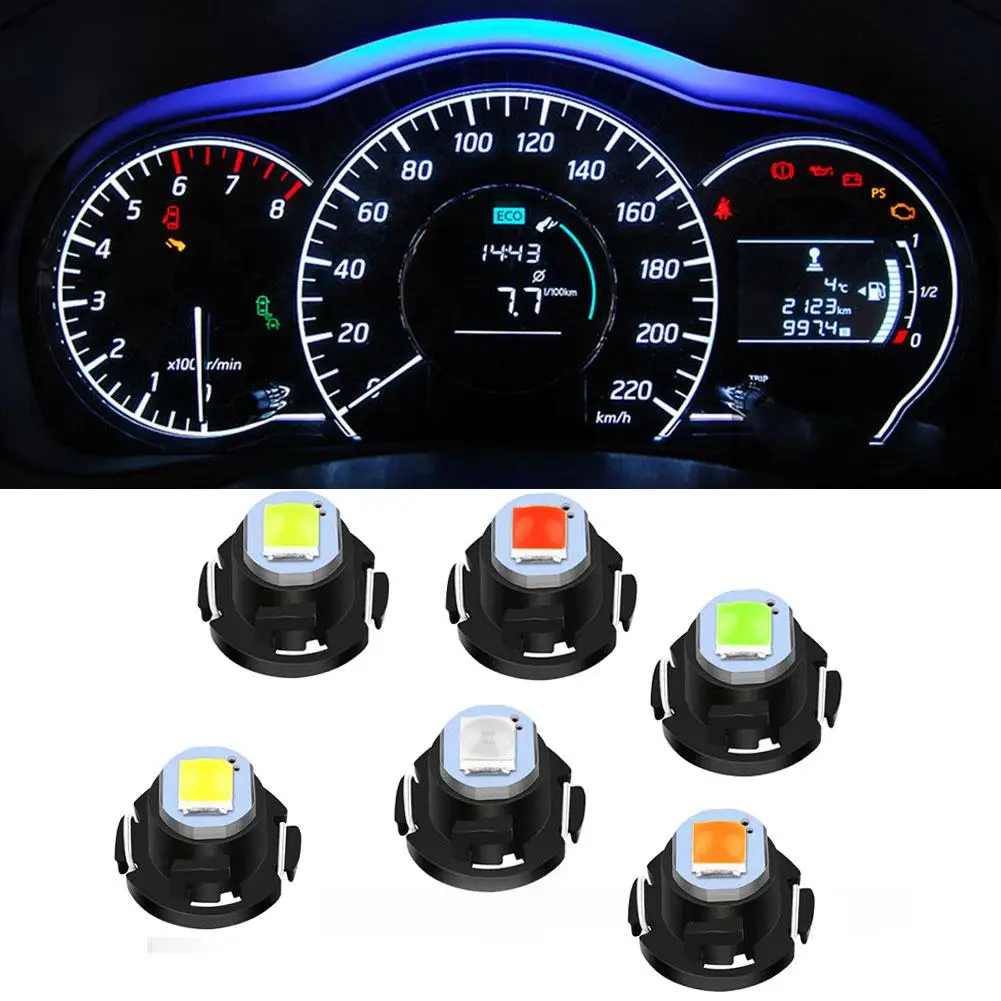 T3 LED Bulb T4.2 T4.7 LED 3030 SMD Chips DC12V Auto Dashboard Dash Lamp Warming Indicator Wedge Light 6000K Super Bright