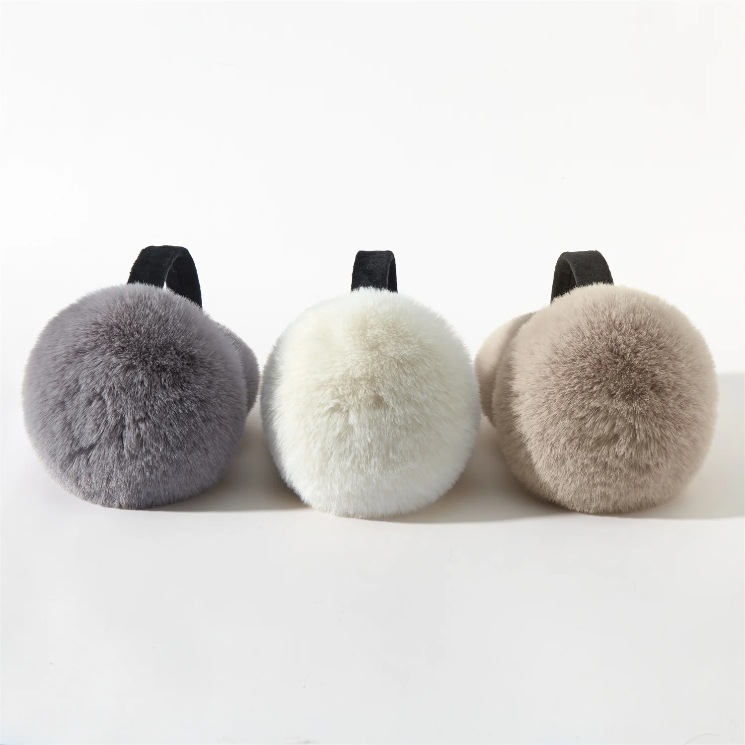 2025 جديد اللون حجب غطاء للأذنين موضة رائعة فرو الأرنب الصناعي طوي غطاء للأذن امرأة الشتاء الدافئة اكسسوارات #2