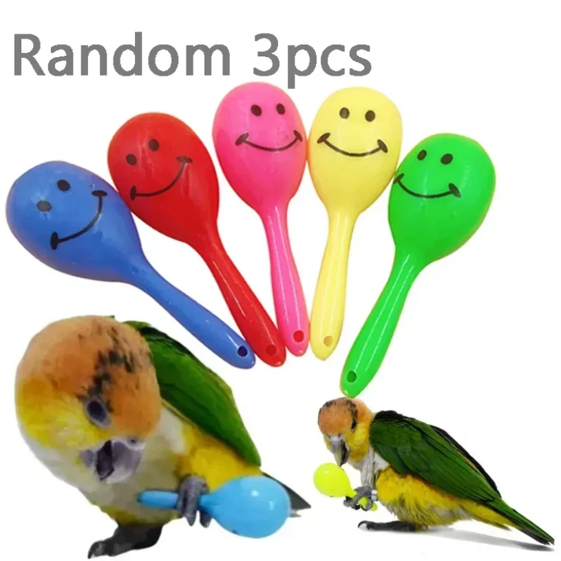 

3PCS Parrot Rattle Sand Hammer Sand Ball Bird Bites Wisdom Interactive Training Toys Pet Accessories Bird Toys Juguetes