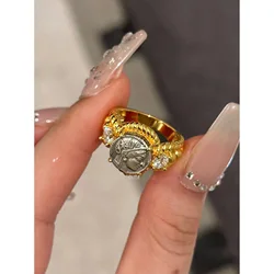 The Middle Ancient Times Style Relief Greek Goddess Ring Women's Vintage High-end Banquet Jewelry Ring