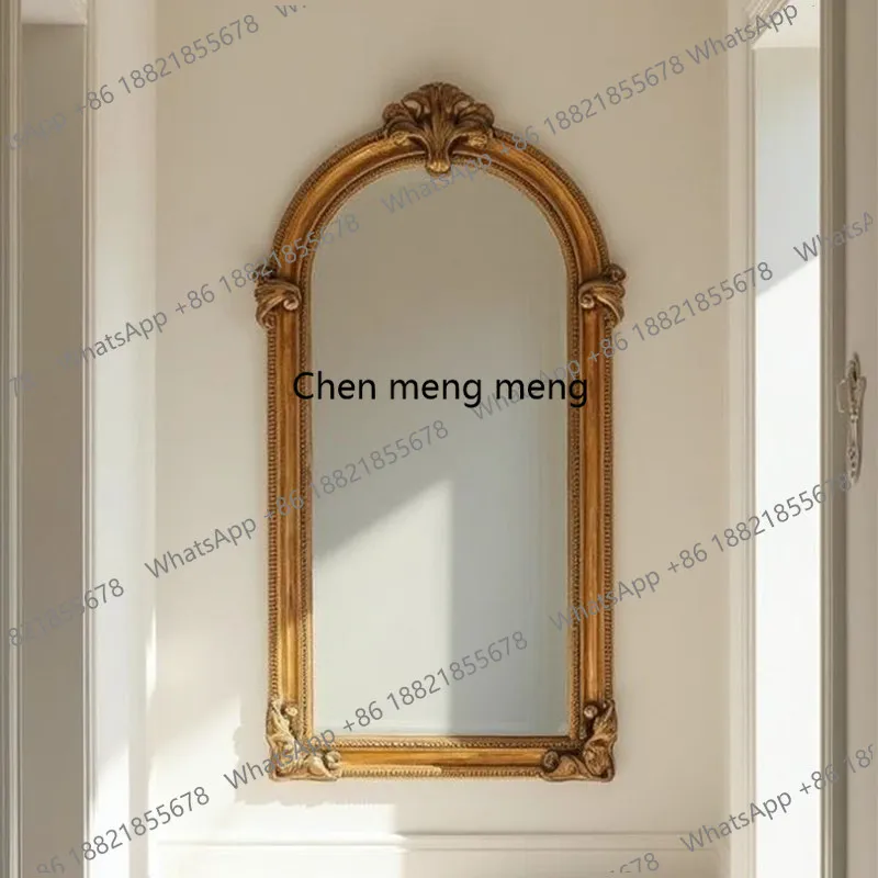 

Custom French arch half-body mirror wall mounted vintage vanity dressing mirror vintage decorative mirror