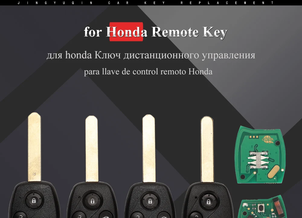 Jingyuqin 2/3/4-Tasten 313,8 MHz KR55WK49308 Fernbedienungsschlüssel für Honda Accord Sedan Pilot Civic CRV 2008-2012 Ungeschnittener Autoschlüssel mit ID46-Chip – Detail 2