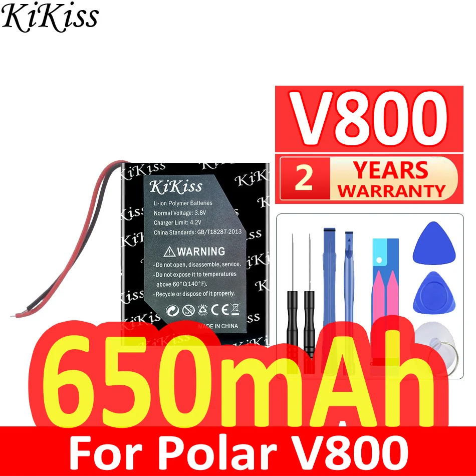 650mAh KiKiss Powerful Battery 502530 (2line) For Polar V800 Sport Watch For Datakam G5 Real Rro