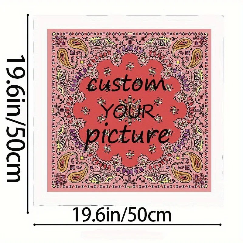 Custom Silk Scarf Personalized Scarf for Women Luxury Photo Name Pattern Birthday Gift Wedding Anniversary Gift Multiple Sizes