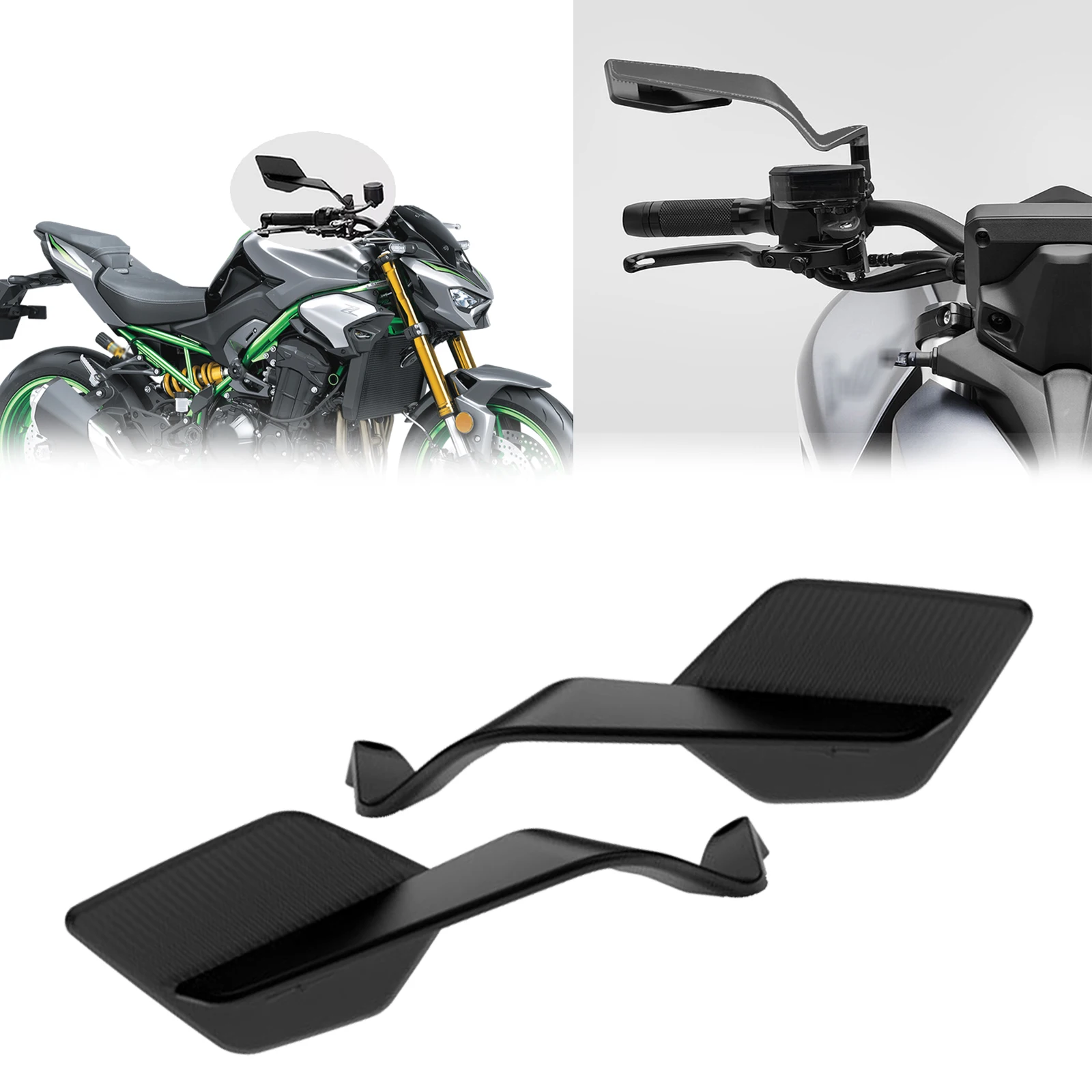 

Для Z900 SE 2022-2024 новое зеркало заднего вида, уличное регулируемое зеркало-невидимка с фиксированным крылом, вращающееся боковое зеркало z900se