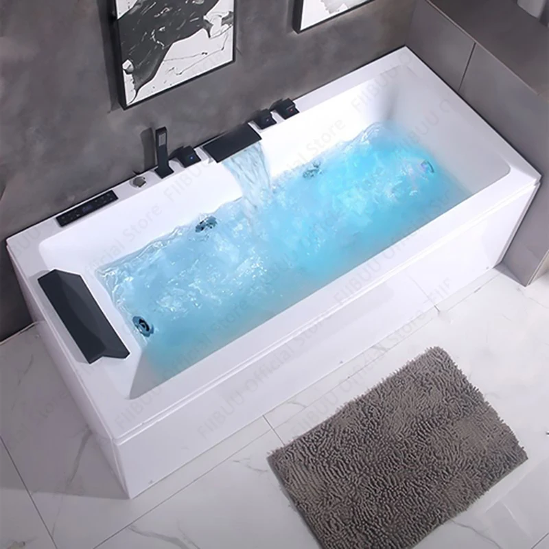 

Multifunctional Acrylic Bathtub With High Load-bearing Capacity and Double-sided Skirt,White Bathroom Furniture Multiple Sizes