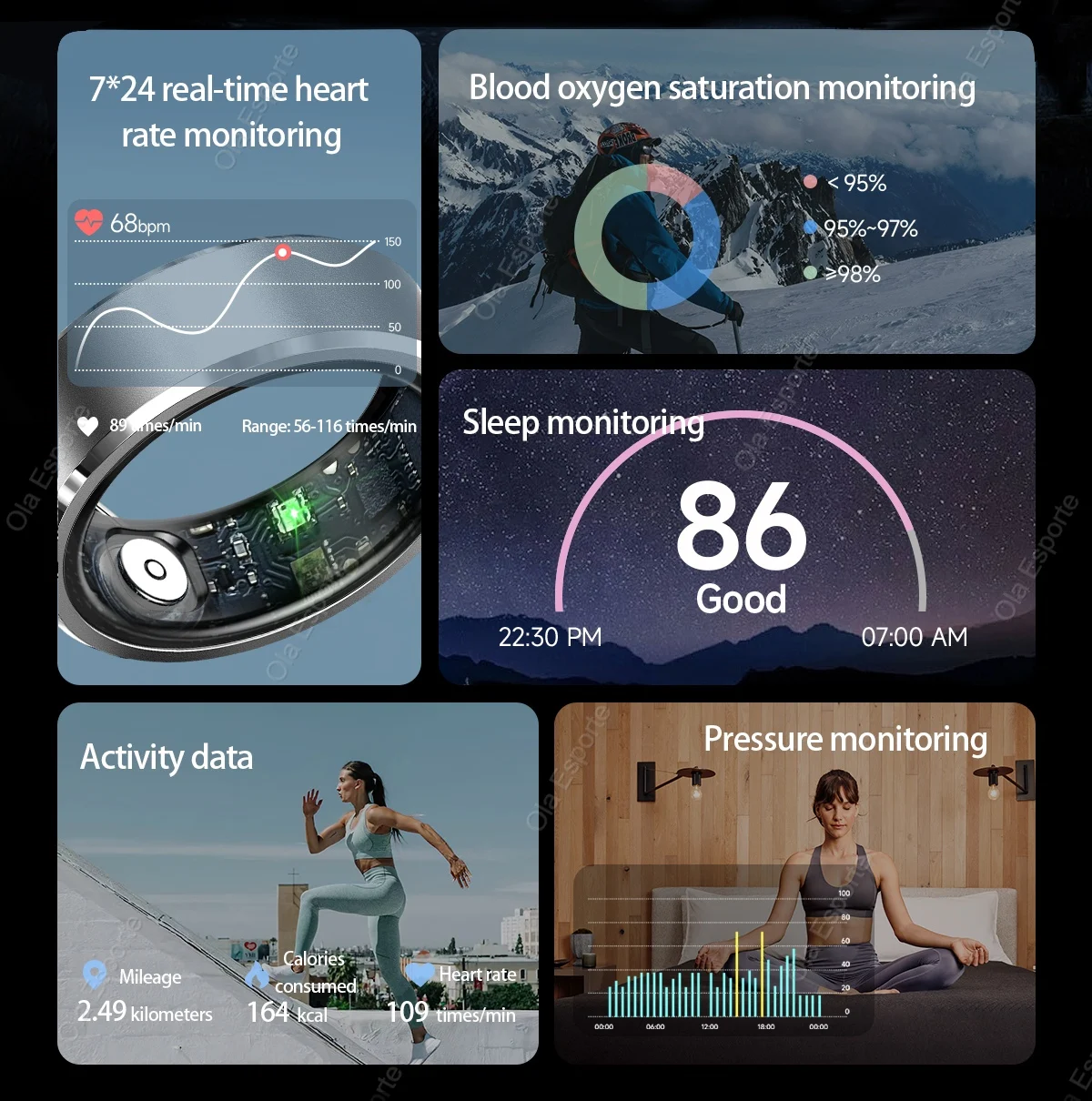 2025 New Smart Ring Men Women Heart Rate Blood Oxygen Monitoring Rings Multi Sport Modes Sleep Ring IP68 Waterproof Smart Ring