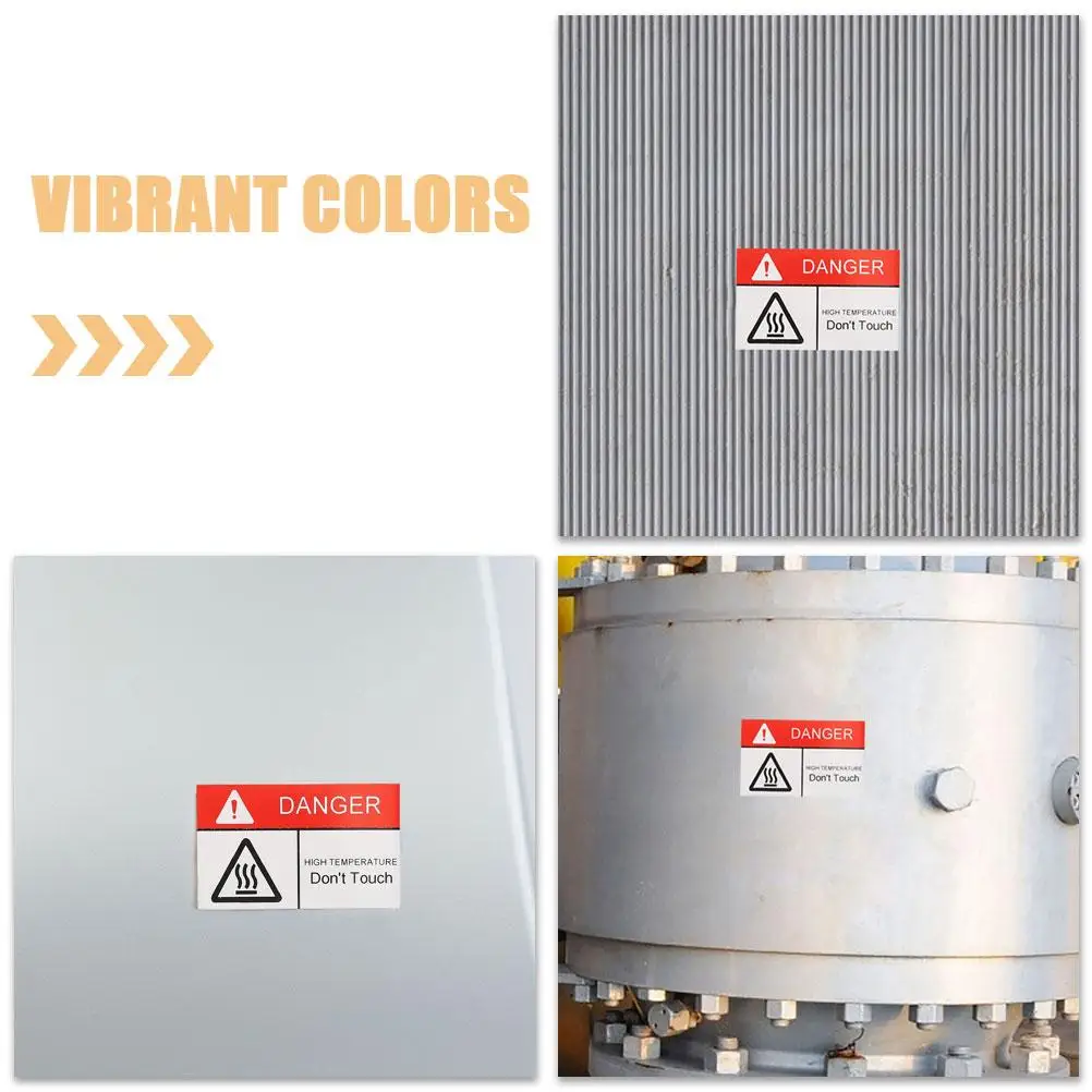 2pcs High Temperature Warning Sign Scald Sticker Danger Hot Heat Labels Safety Signs Caution Surface Synhetic Stickers