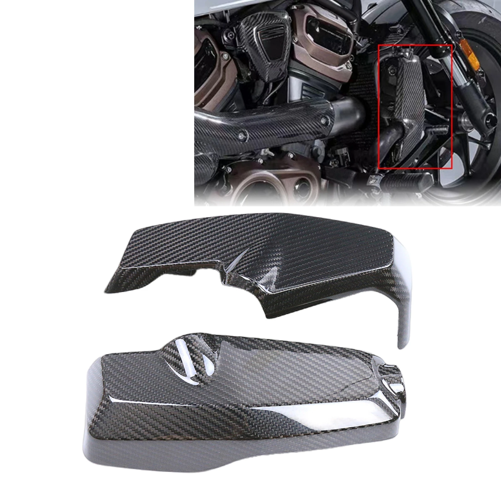 Carbon Fiber Motorcycle Water Tank Side Radiator Panel Trim Cover For Harley Davidson Sportster S 1250 RH 1250S RH1250S 2021-24