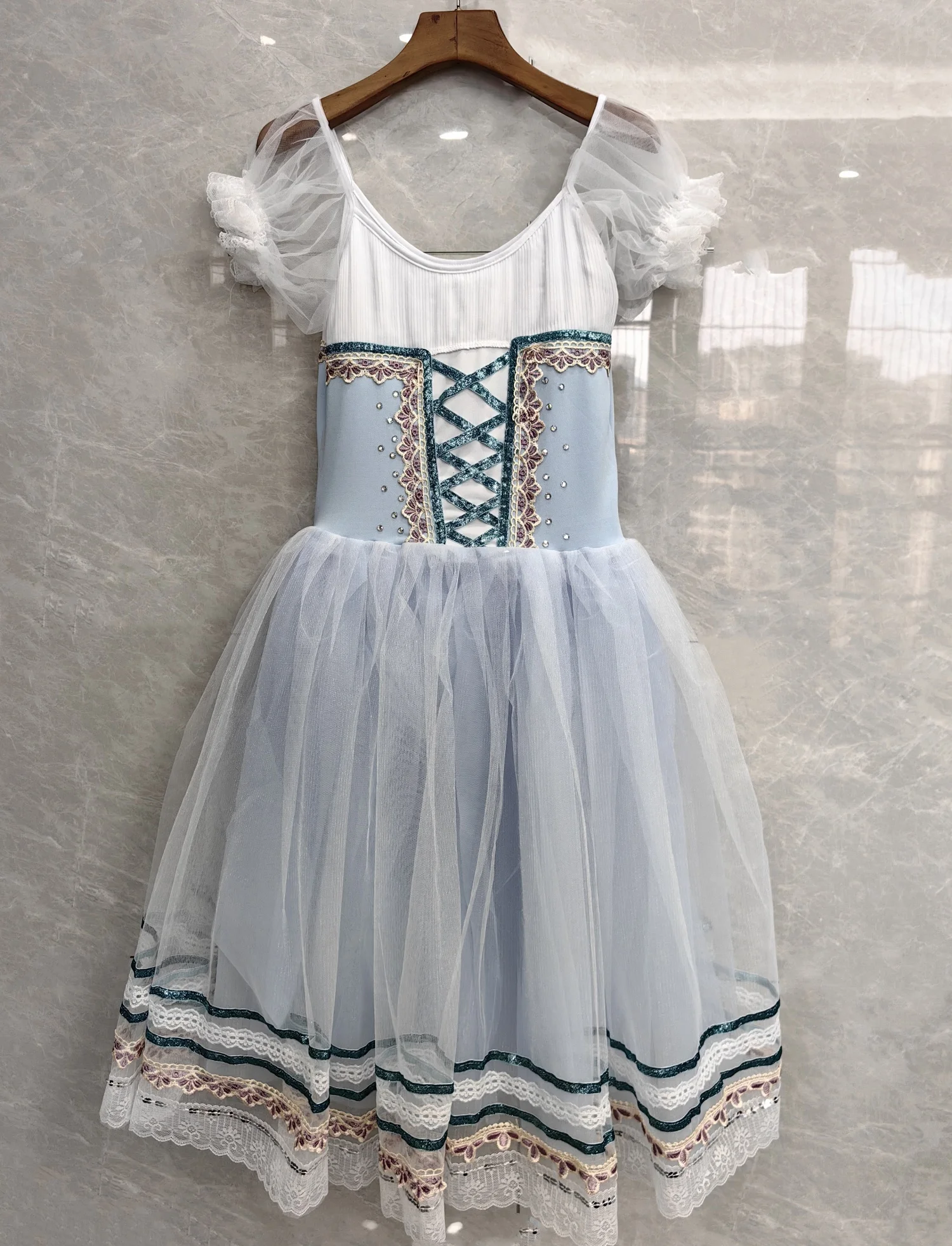 Vestido de balé longo profissional para meninas e mulheres, trajes de dança cisne, vestido Giselle bailarina infantil, tutu romântico, adulto