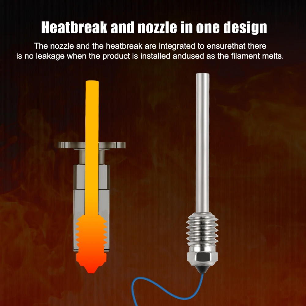 TZ5.0 Hotend-Kit für Bambu Lab P1P/P1S, einteilige Bimetall-Härtestahldüse, Hotend 0,4 mm für Bambulab X1/X1C 3D-Druckerteil – Detail 5